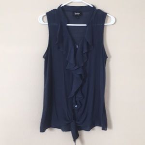 BY BYNavy Sheer Blouse